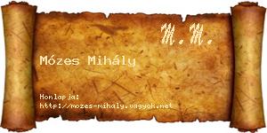 Mózes Mihály névjegykártya